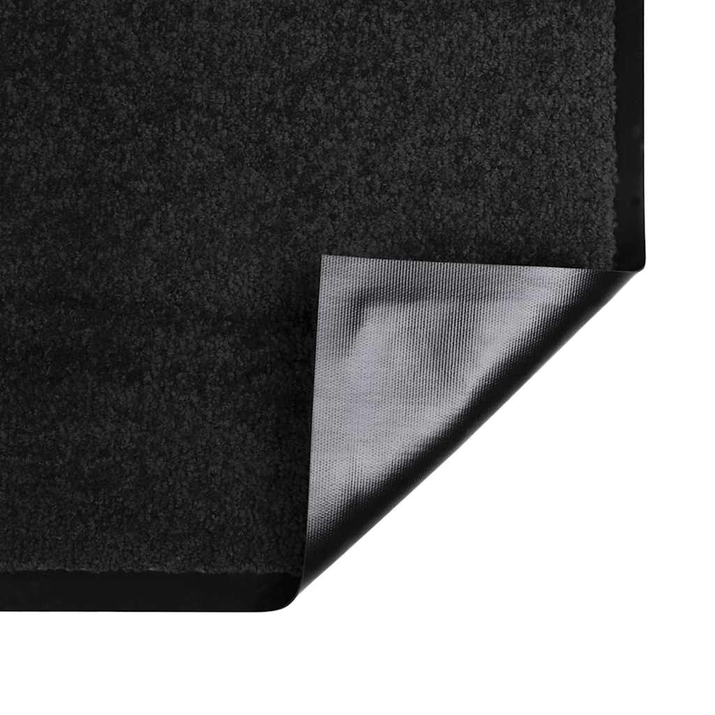 Ajtószőnyeg fekete 60 x 40 x 1.2 cm mackófleece
