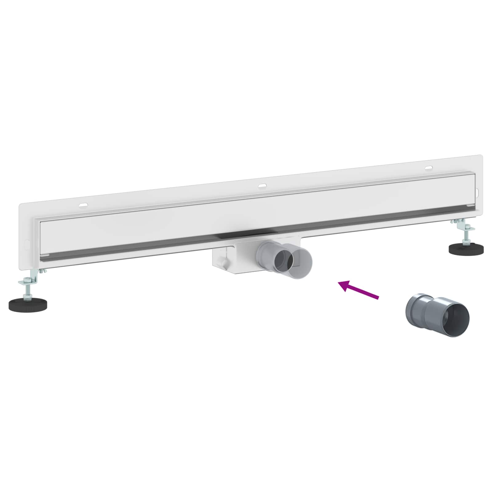 Falon rögzített zuhanylefolyó ezüst 80 cm rozsdamentes acél 304