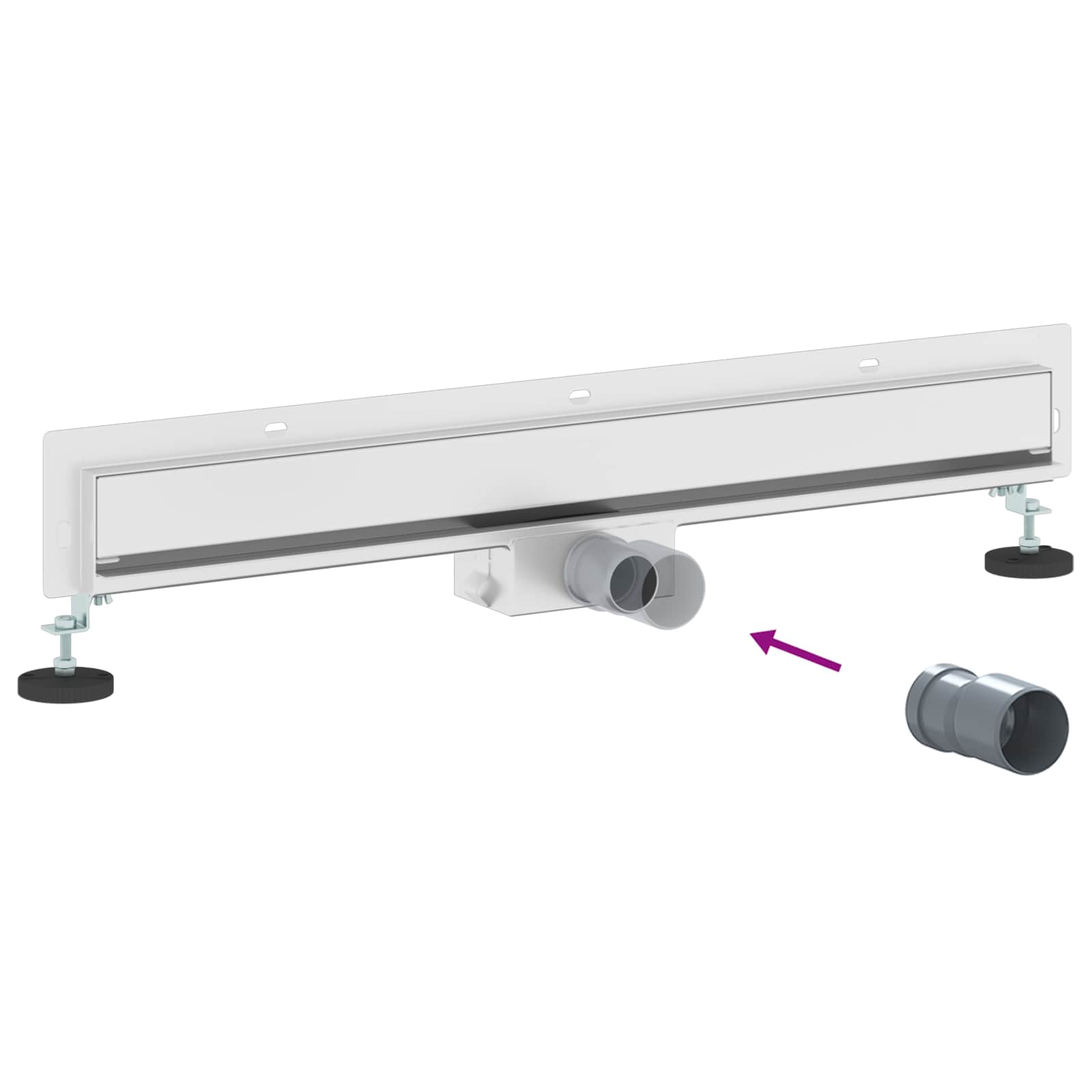 Falon rögzített zuhanylefolyó ezüst 70 cm rozsdamentes acél 304