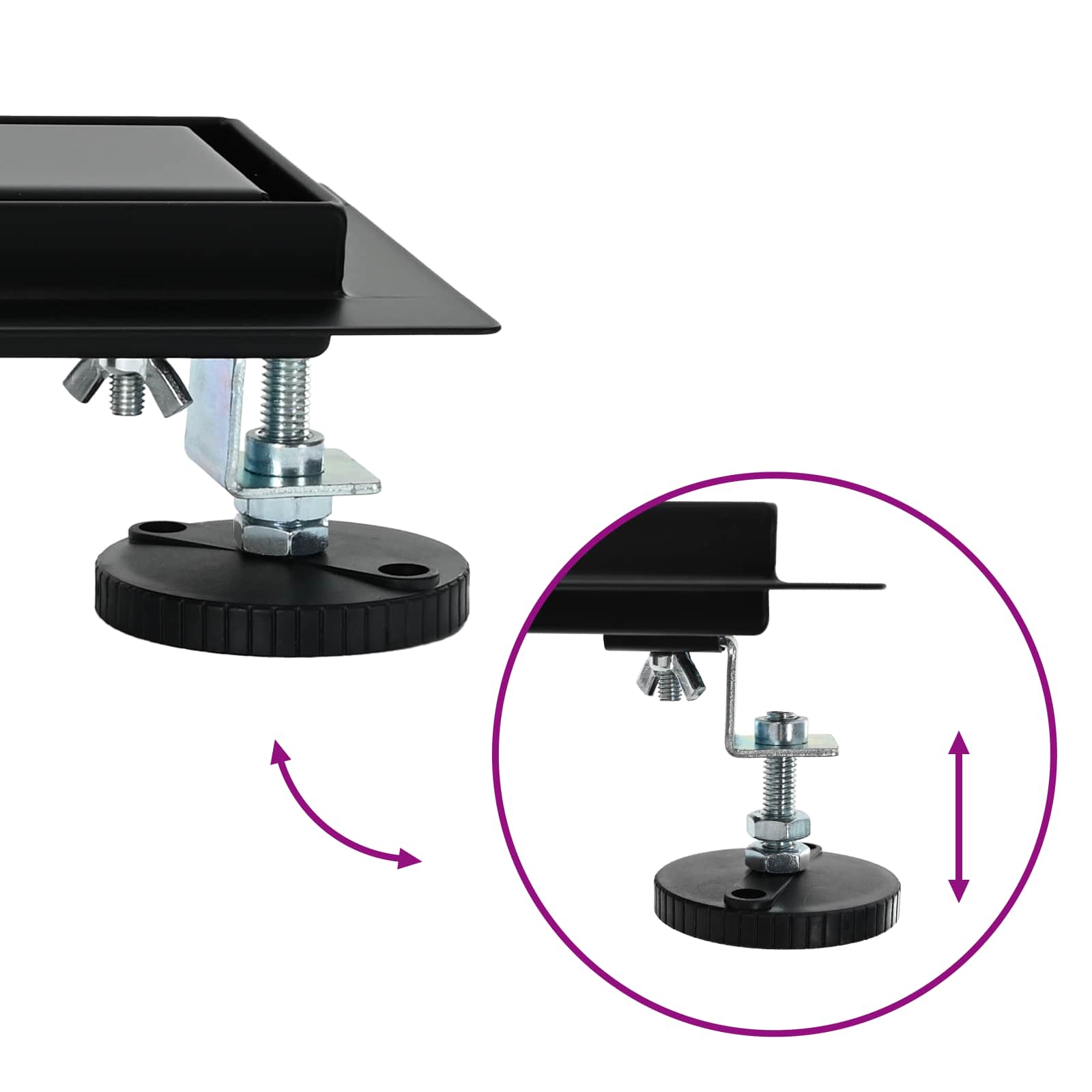 2 az 1-ben zuhanylefolyó fekete 60 cm rozsdamentes acél 304