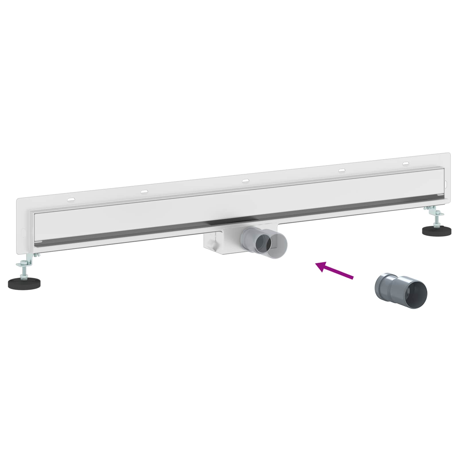 Falon rögzített zuhanylefolyó ezüst 90 cm rozsdamentes acél 304