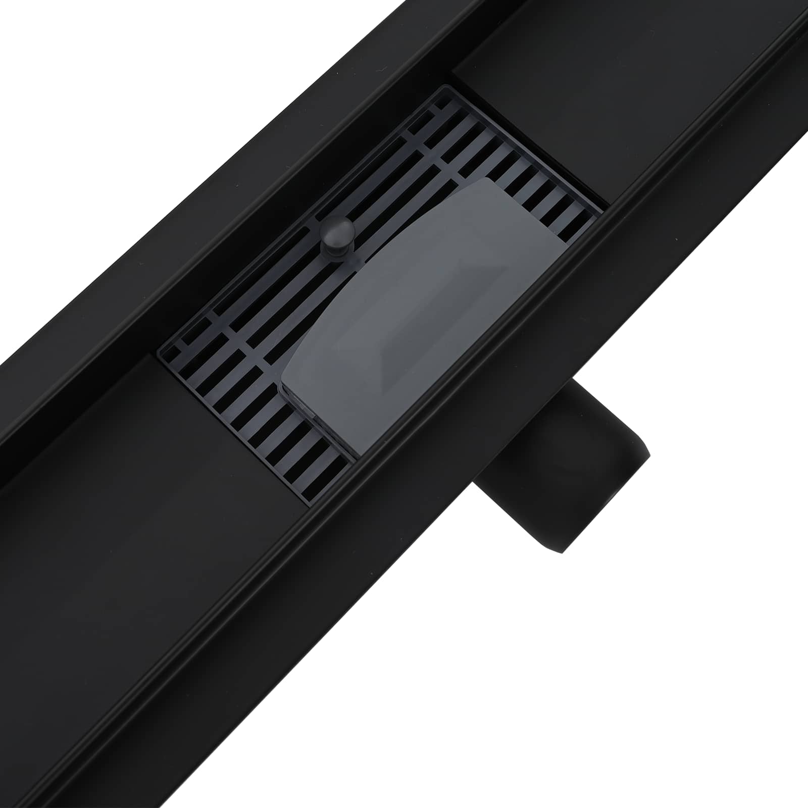 2 az 1-ben zuhanylefolyó fekete 70 cm rozsdamentes acél 304