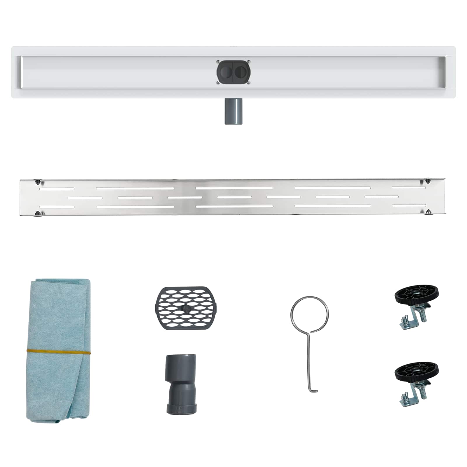 362 fok zuhany lefolyó vonal dizájnnal ezüst 90 cm