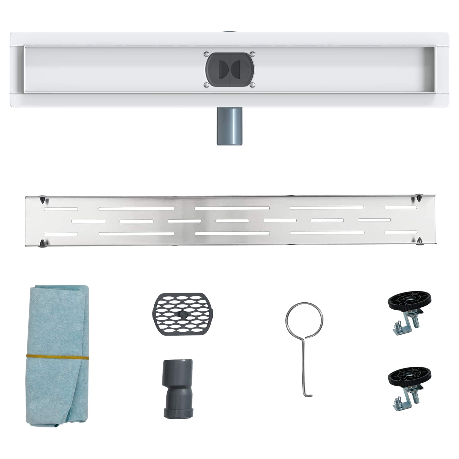 362 fok zuhany lefolyó vonal dizájnnal ezüst 60 cm