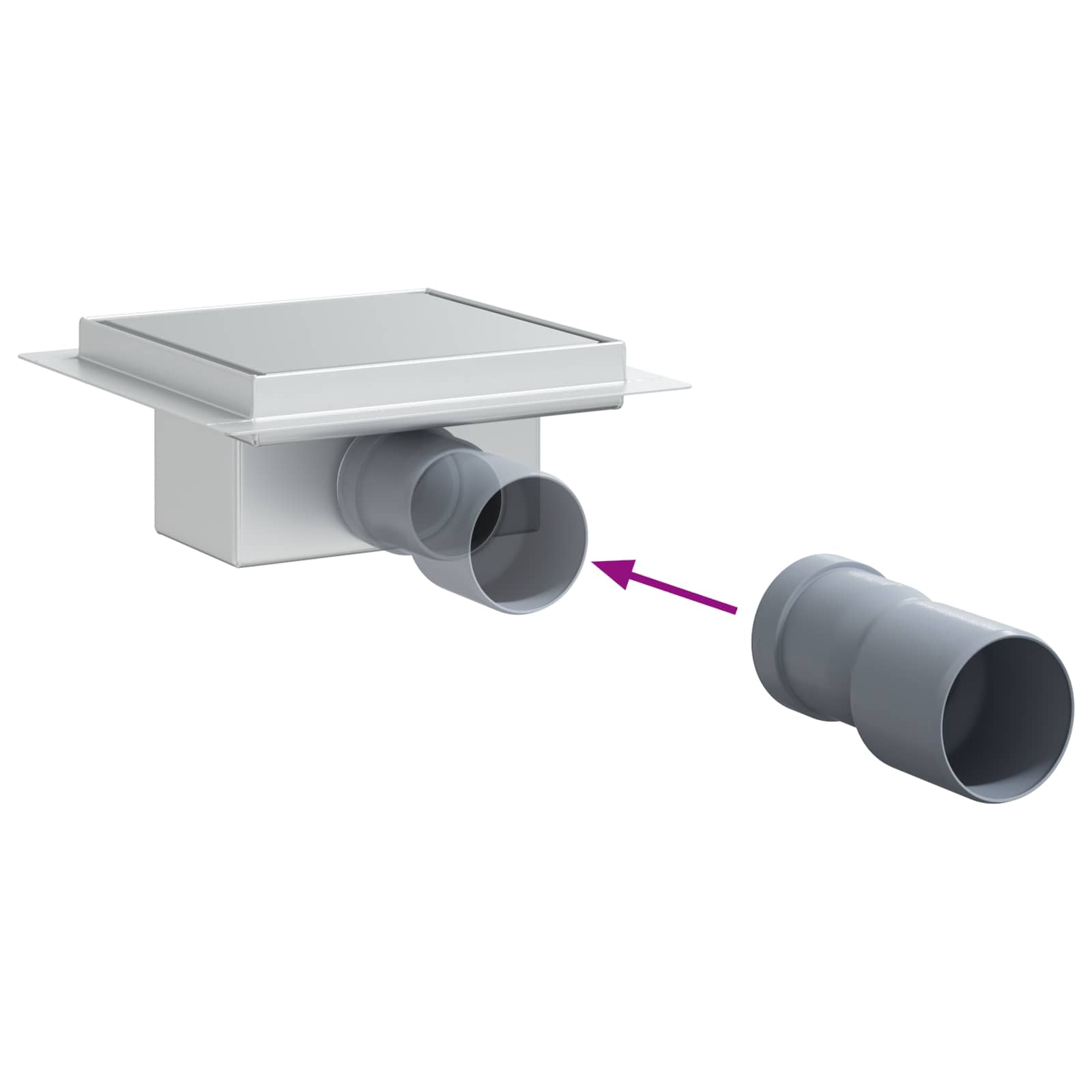 2 az 1-ben zuhanylefolyó ezüst 15 x 15 cm rozsdamentes acél 304