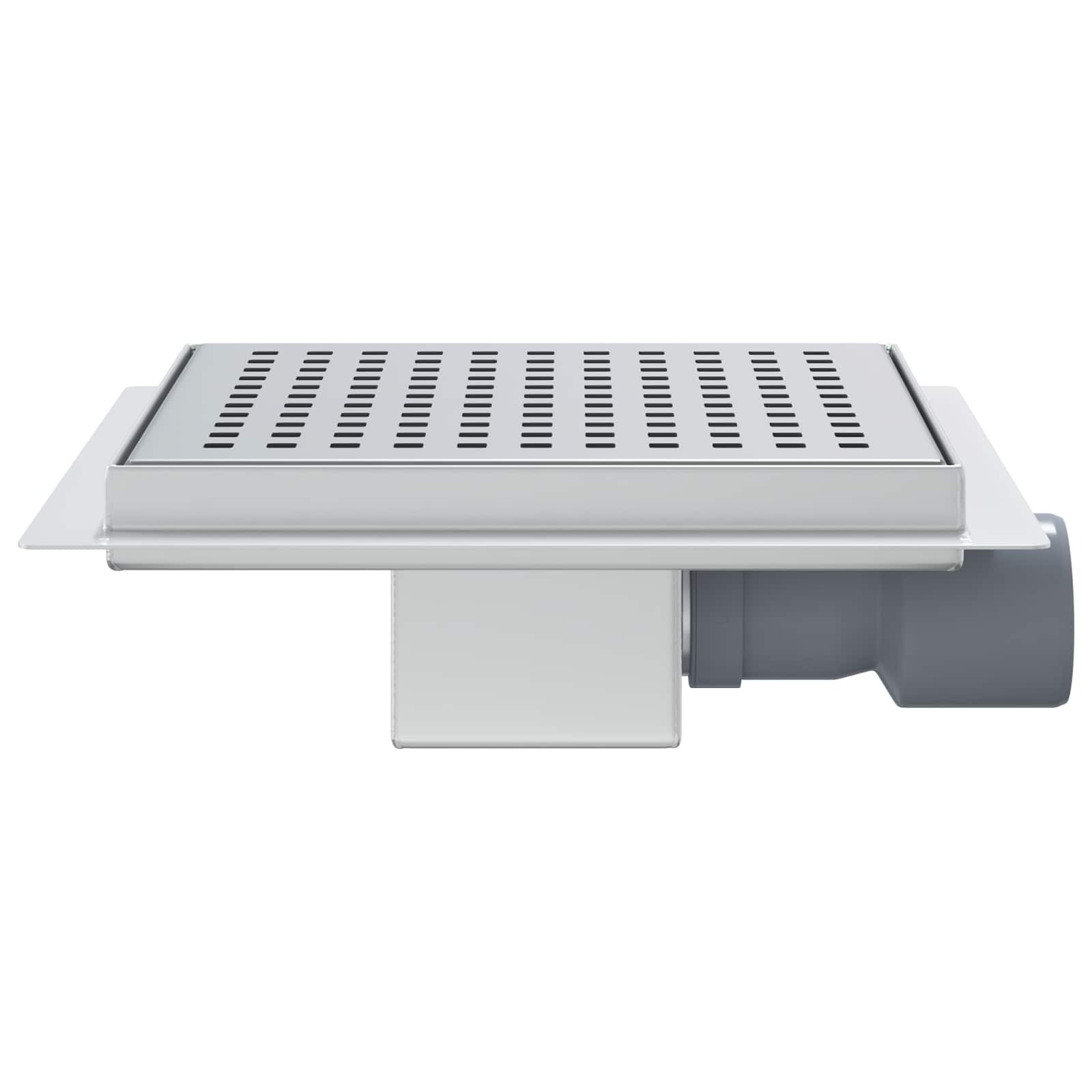 2 az 1-ben zuhanylefolyó ezüst 20 x 20 cm rozsdamentes acél 304