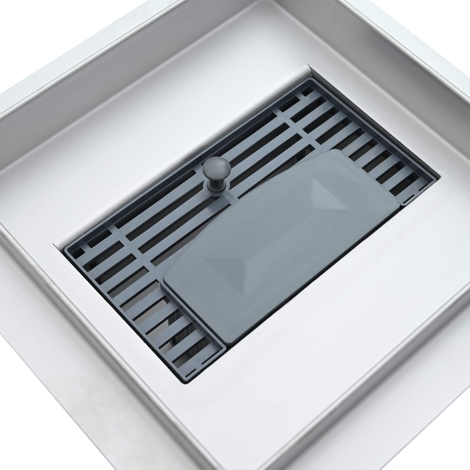 2 az 1-ben zuhanylefolyó ezüst 15 x 15 cm rozsdamentes acél 304