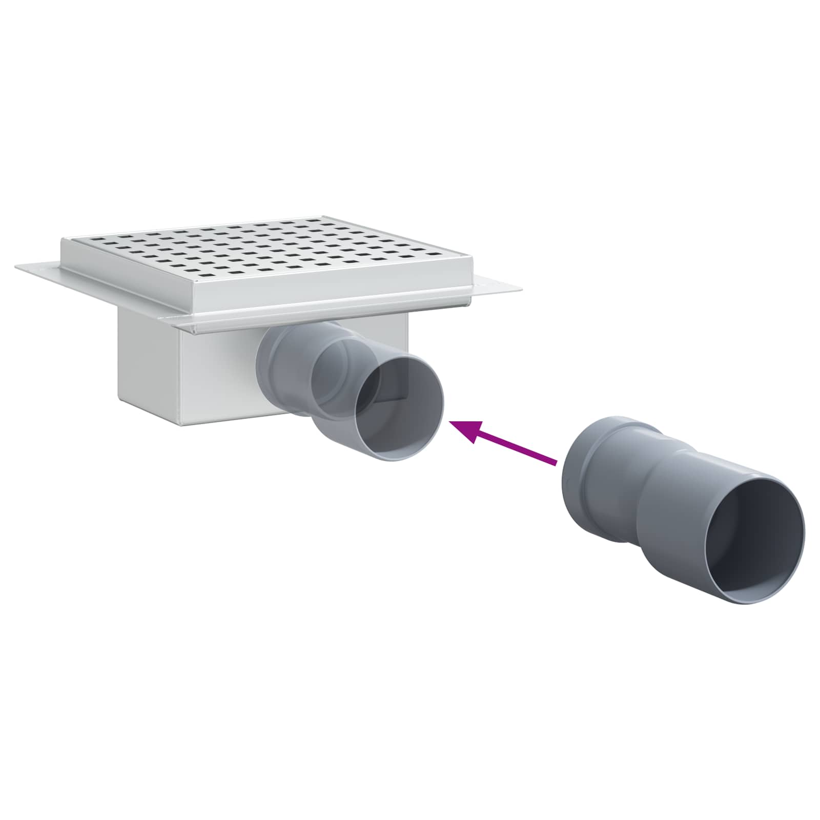 2 az 1-ben zuhanylefolyó ezüst 15 x 15 cm rozsdamentes acél 304