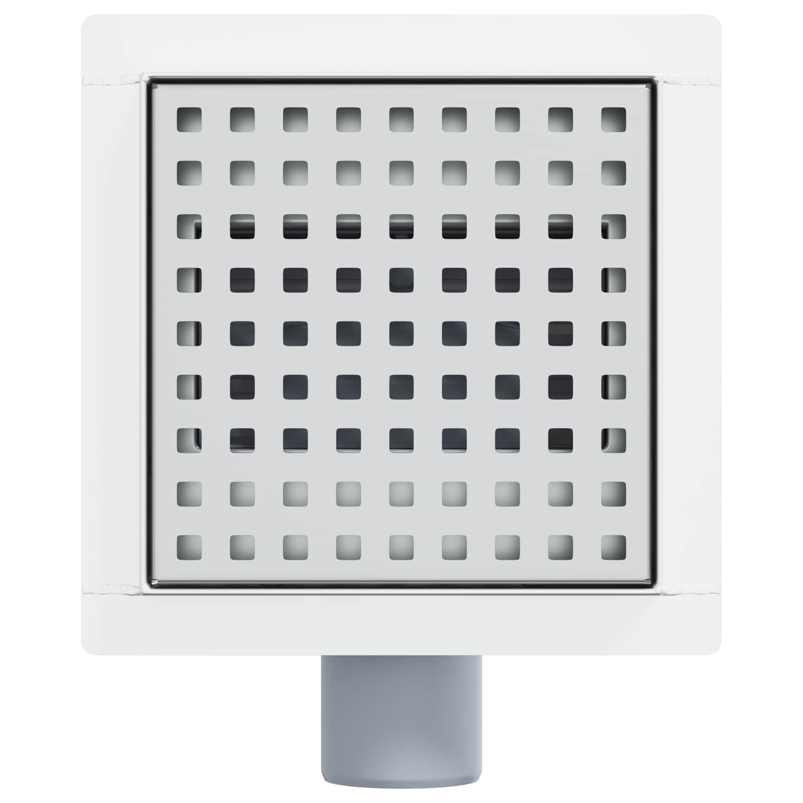 2 az 1-ben zuhanylefolyó ezüst 15 x 15 cm rozsdamentes acél 304