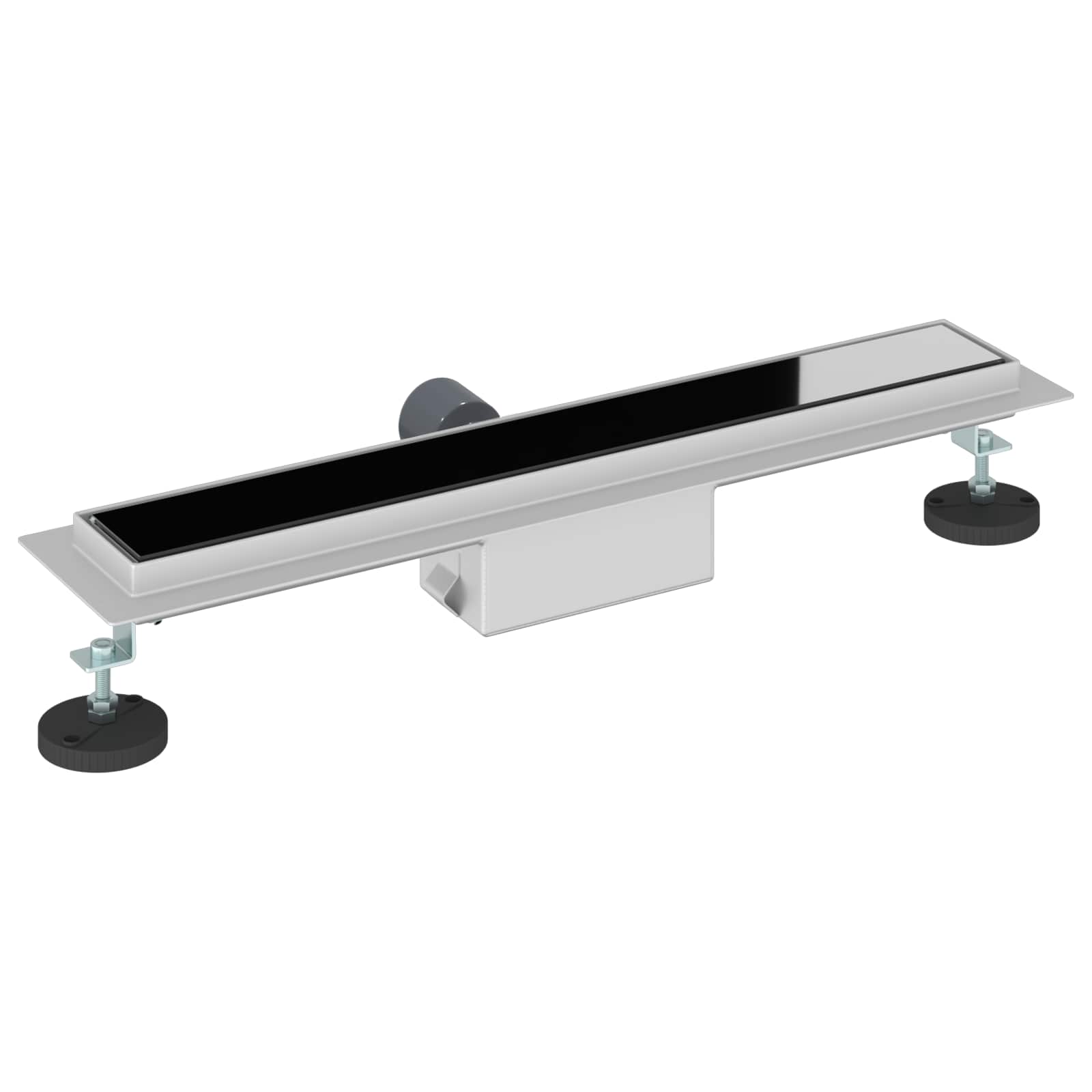 Zuhanylefolyó üvegfedéllel fekete 60 cm rozsdamentes acél 304