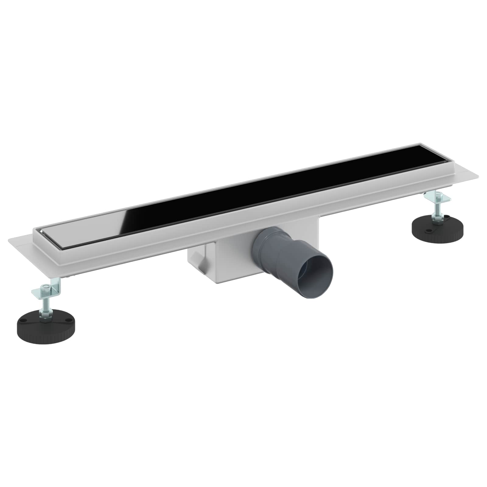 Zuhanylefolyó üvegfedéllel fekete 60 cm rozsdamentes acél 304