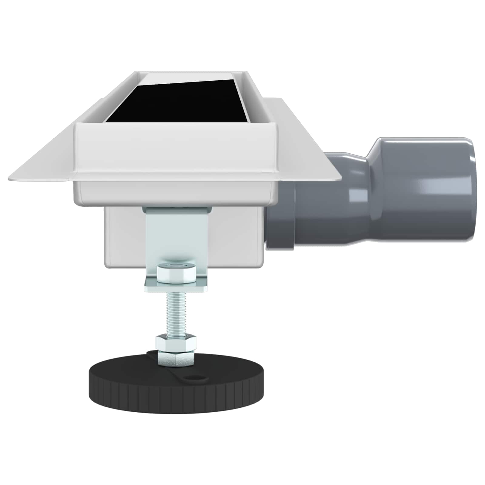 Zuhanylefolyó üvegfedéllel fekete 60 cm rozsdamentes acél 304