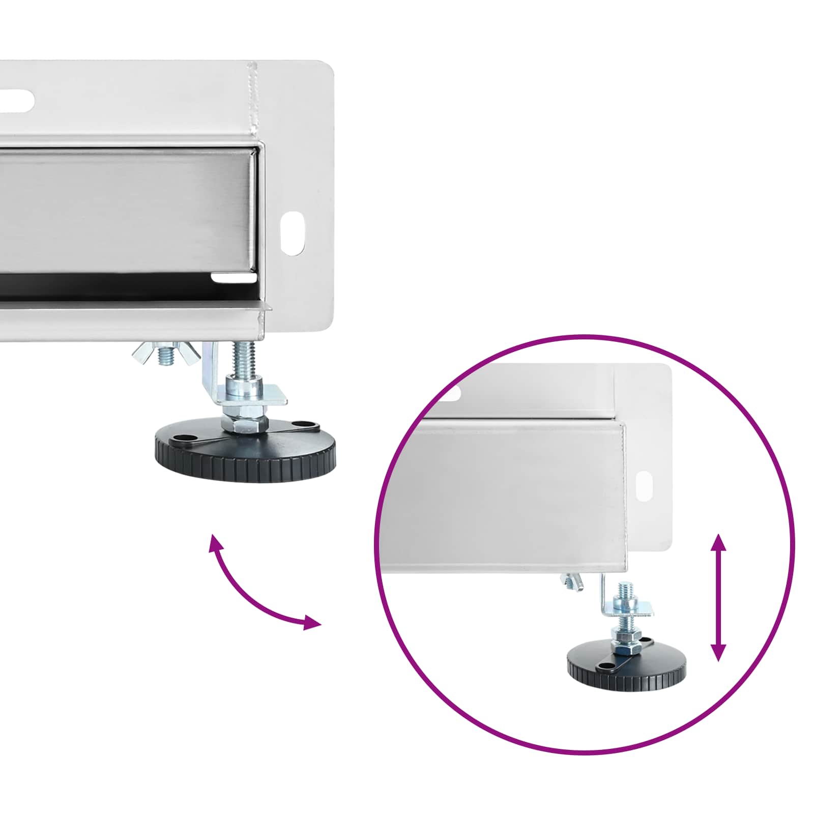 Falon rögzített zuhanylefolyó ezüst 60 cm rozsdamentes acél 304