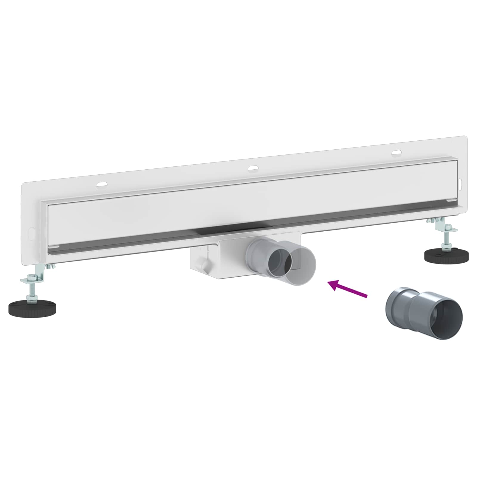 Falon rögzített zuhanylefolyó ezüst 60 cm rozsdamentes acél 304