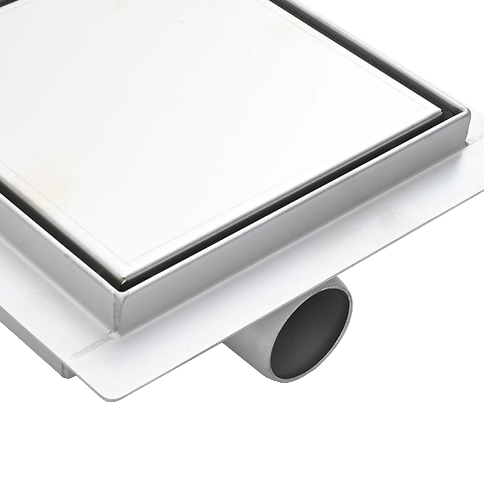 2 az 1-ben zuhanylefolyó ezüst 20 x 20 cm rozsdamentes acél 304