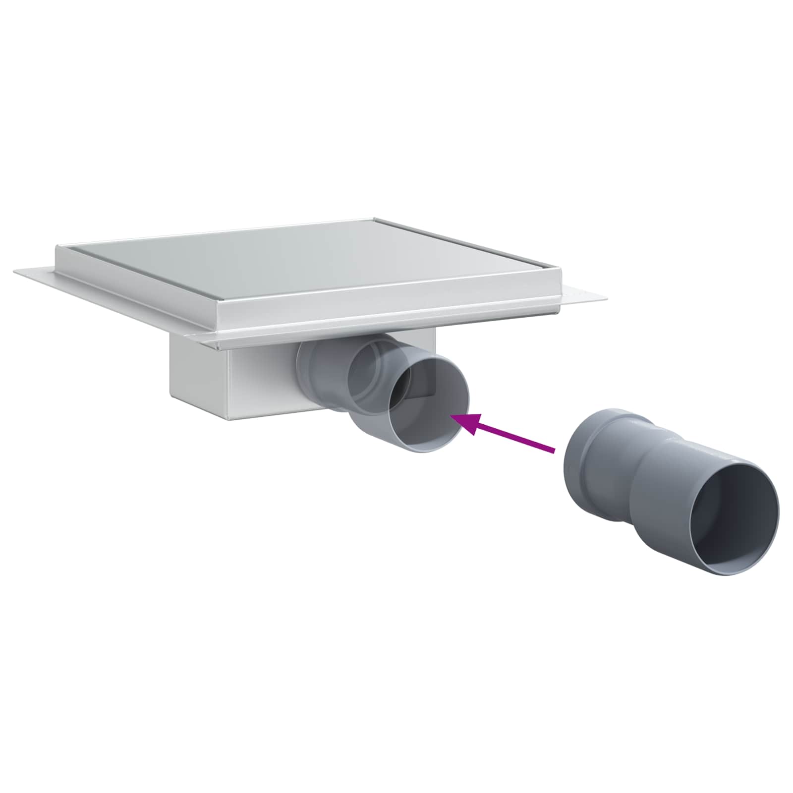 2 az 1-ben zuhanylefolyó ezüst 20 x 20 cm rozsdamentes acél 304