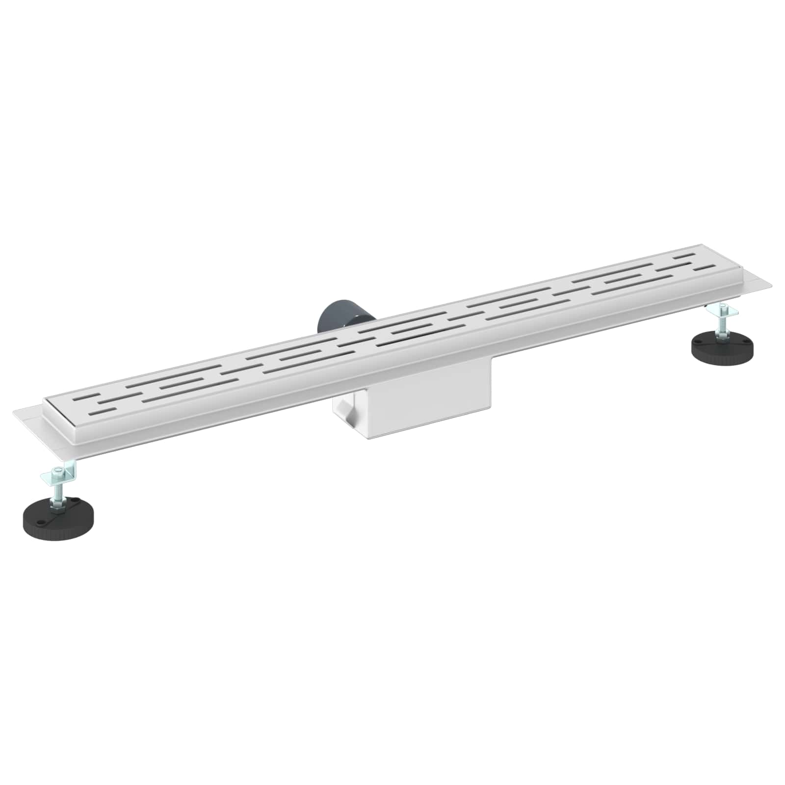 Zuhanylefolyó üvegfedéllel ezüst 80 cm rozsdamentes acél 304