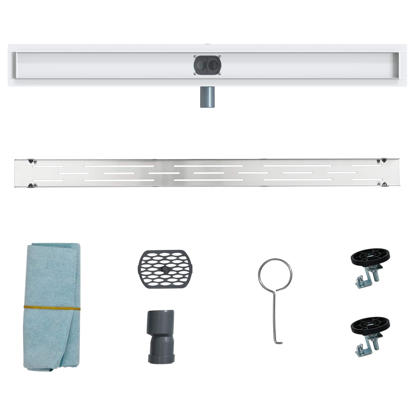 362 fok zuhany lefolyó vonal dizájnnal ezüst 100 cm