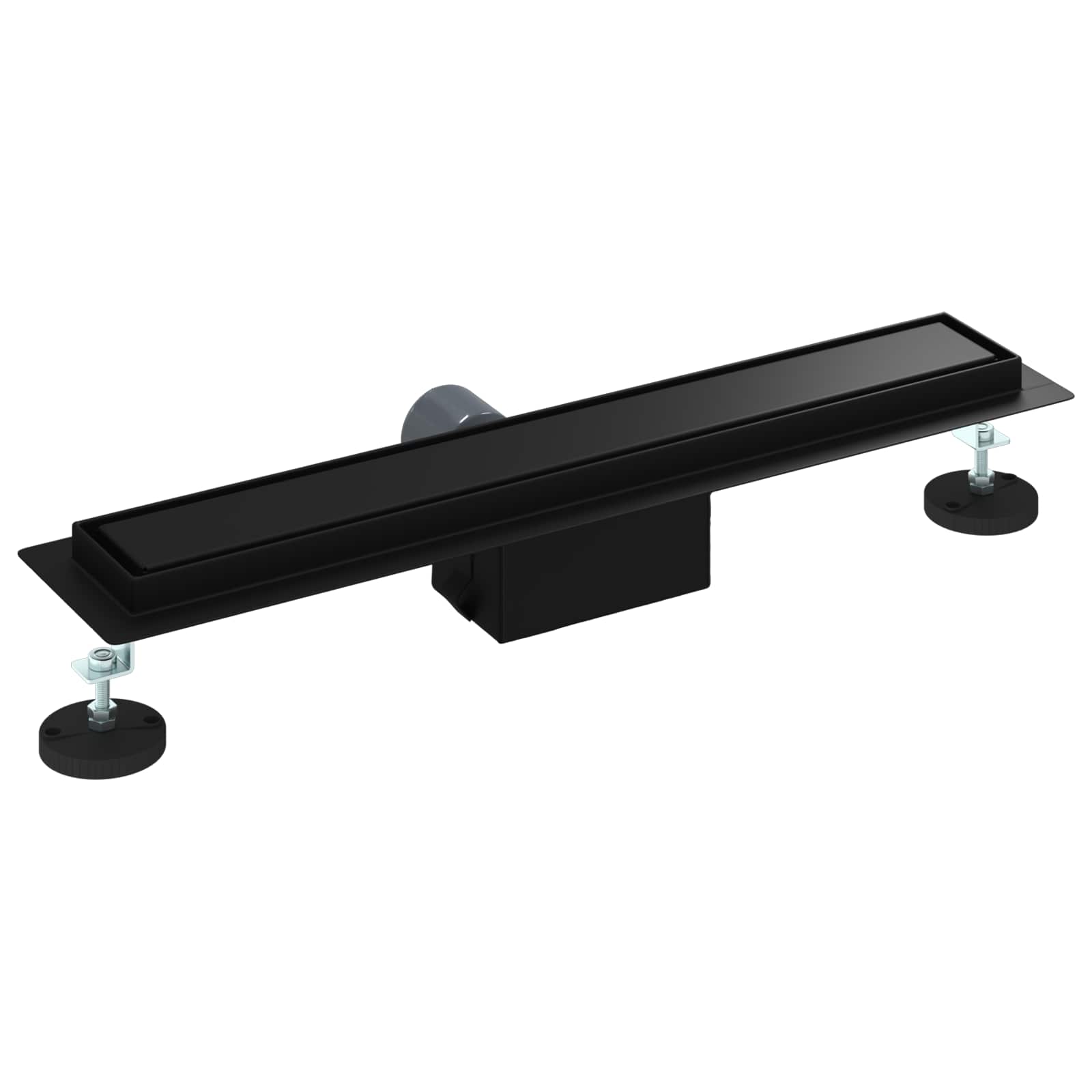 2 az 1-ben zuhanylefolyó fekete 50 cm rozsdamentes acél 304