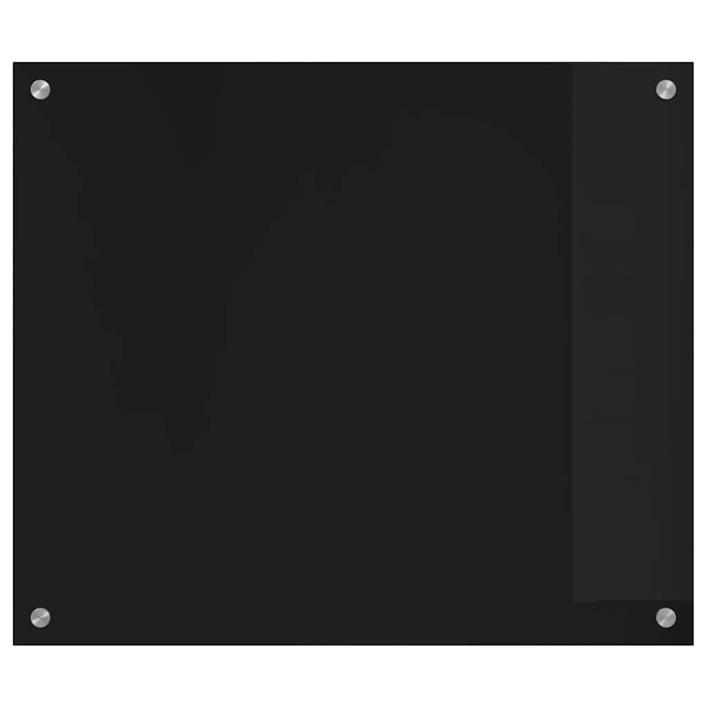 Konyhai splashback fekete 70 x 60 x 0.8 cm edzett üveg