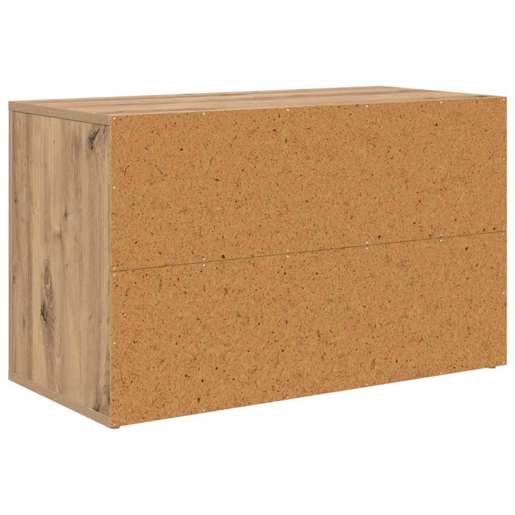 Cipőtartó polcokkal kézműves tölgy 75 x 35 x 45 cm faanyag