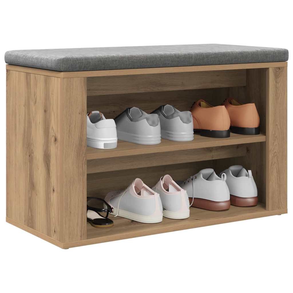 Cipőtartó polcokkal kézműves tölgy 75 x 35 x 45 cm faanyag