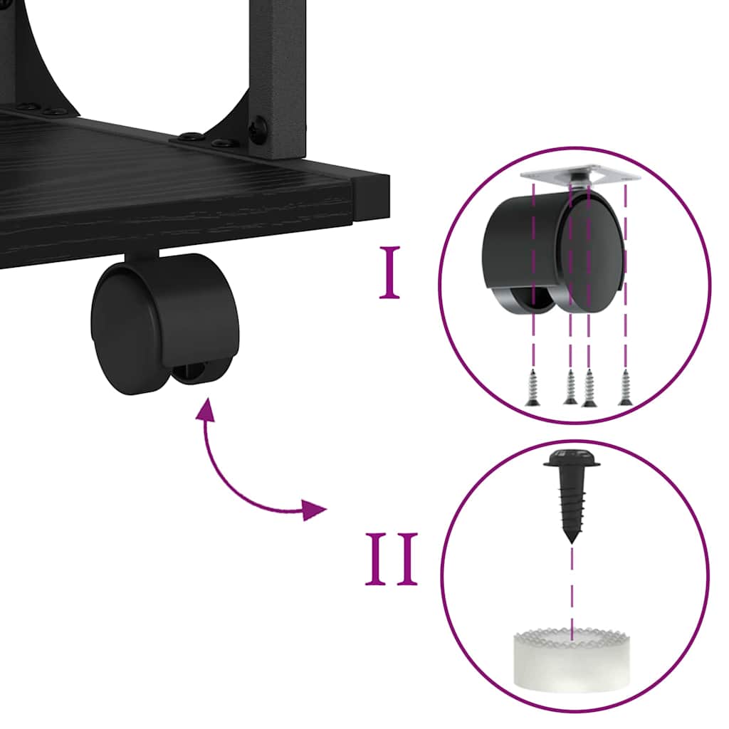 Nyomtatóállvány fekete tölgy 41 x 28 x 33.5 cm faanyag