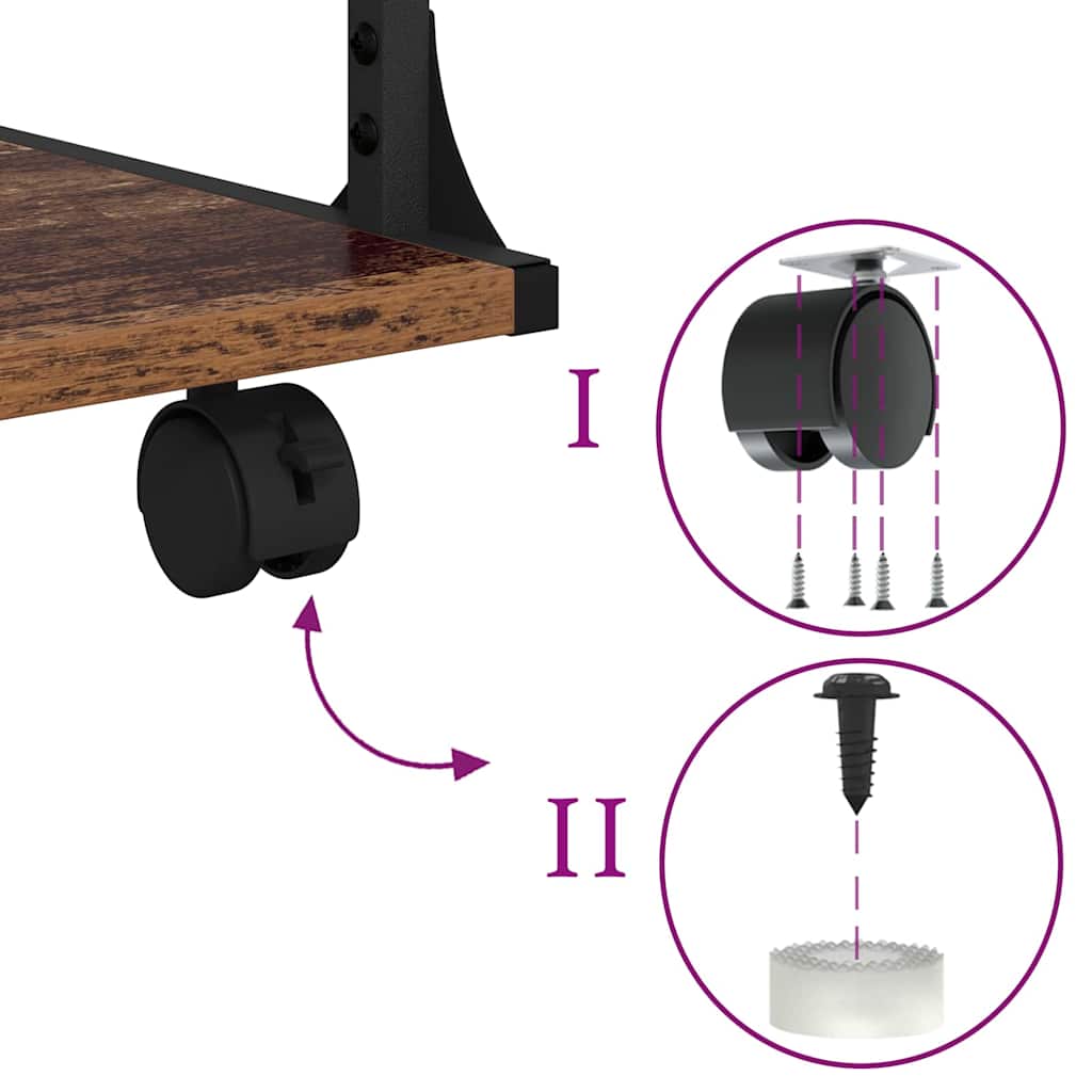 Nyomtatóállvány öreg fa 43 x 48 x 64 cm faanyag