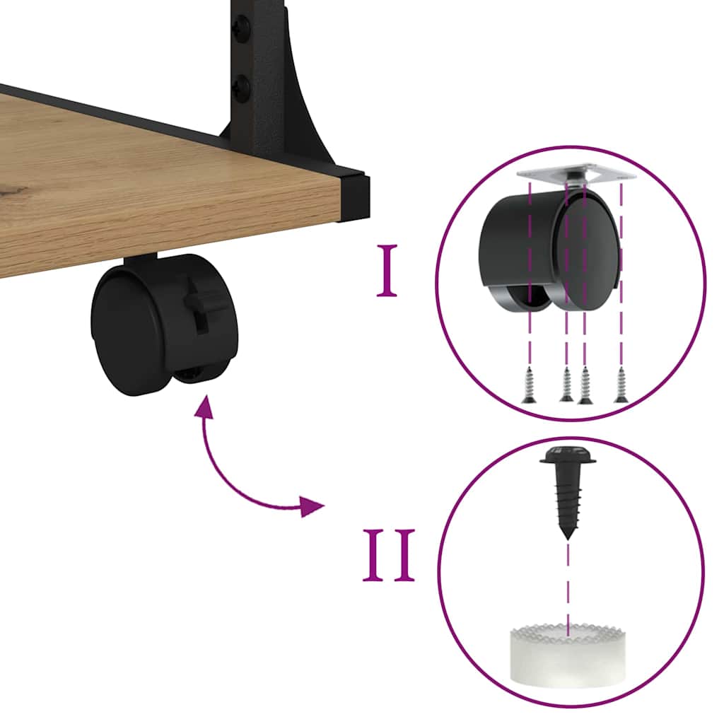 Nyomtatóállvány artisan tölgy 43 x 48 x 64 cm faanyag