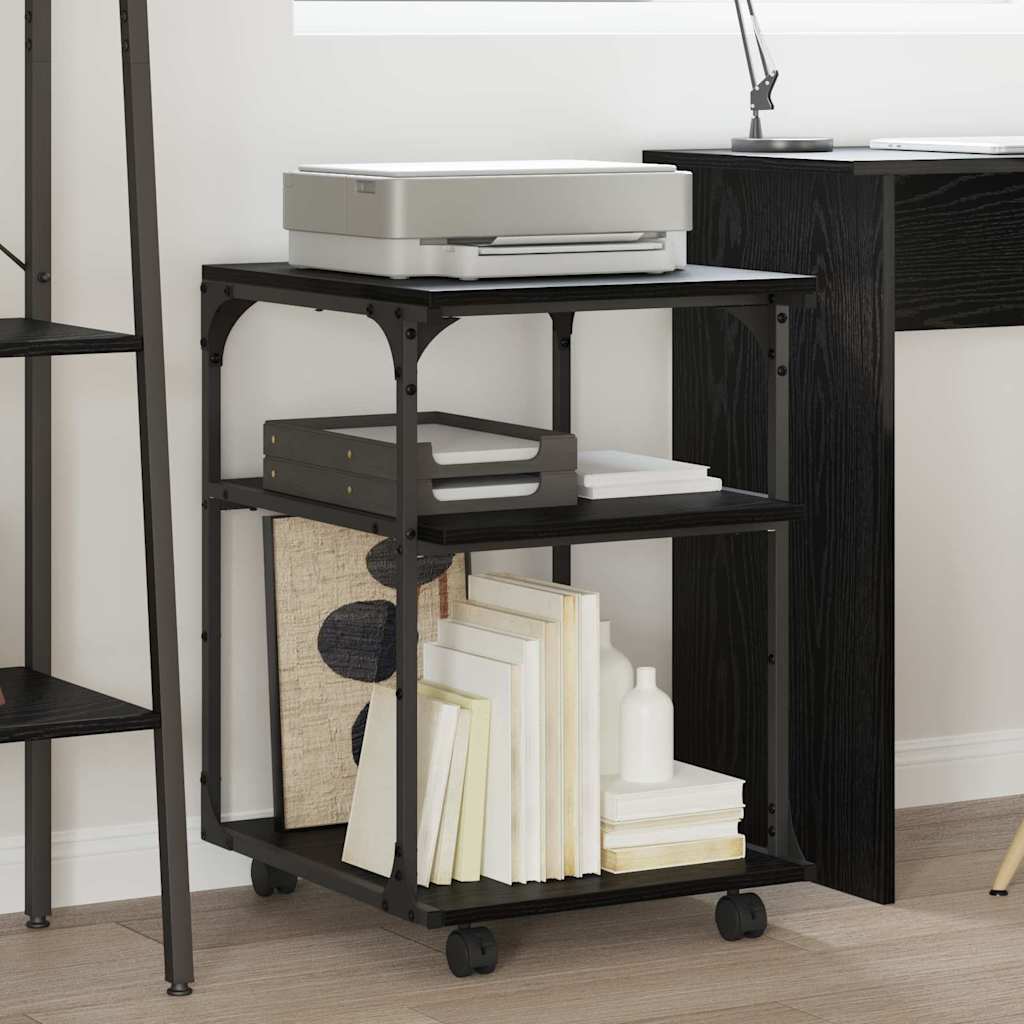 Nyomtatóállvány fekete tölgy 43 x 48 x 64 cm faanyag