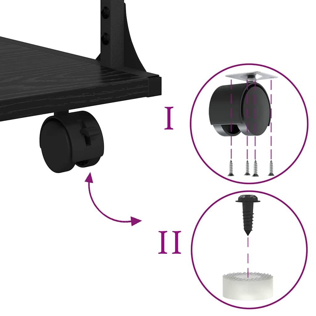 Nyomtatóállvány fekete tölgy 43 x 48 x 64 cm faanyag