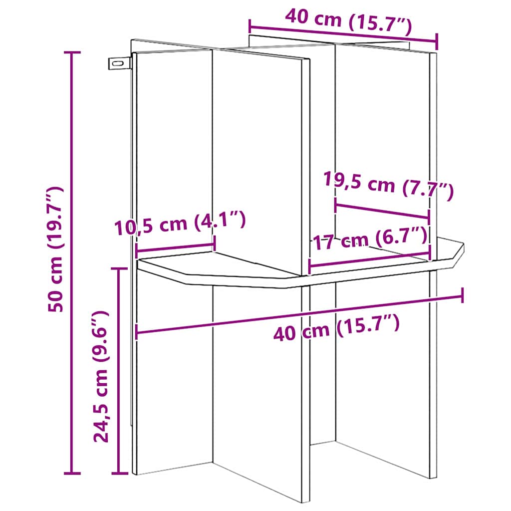 Terrárium alap polcokkal barna 40 x 40 x 50 cm osb
