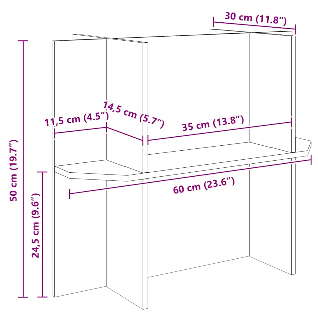Terrárium alap polcokkal barna 60 x 30 x 50 cm osb