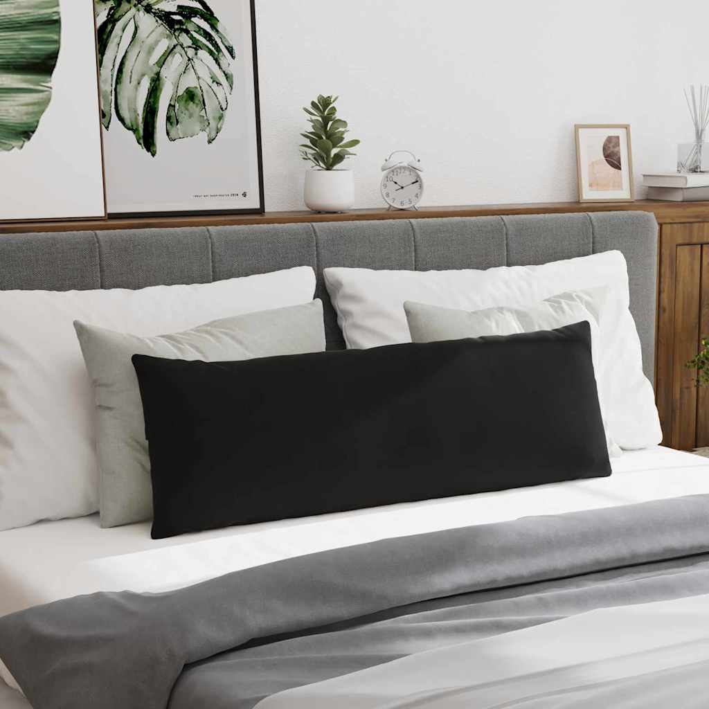 Kanapé párnák 2 pcs fekete 120 x 40 cm bársonyos szövet