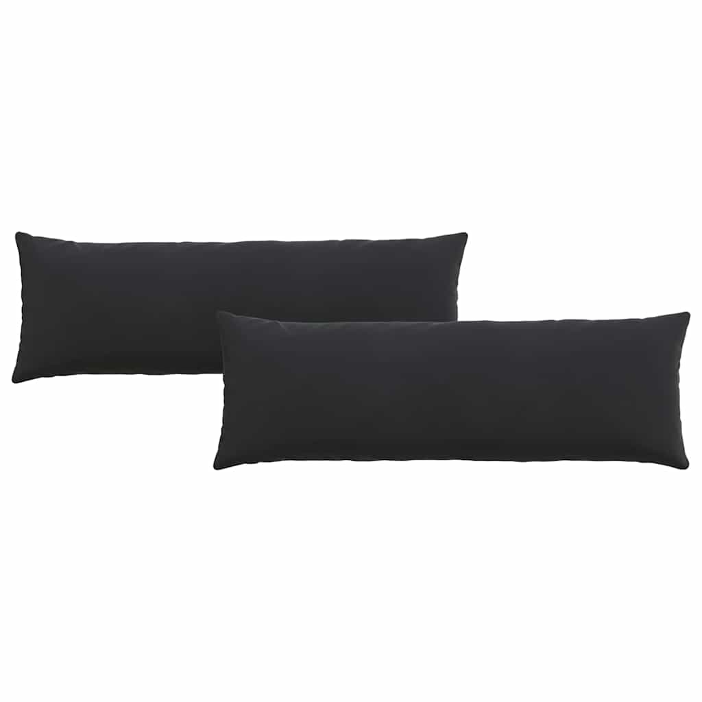 Kanapé párnák 2 pcs fekete 120 x 40 cm bársonyos szövet
