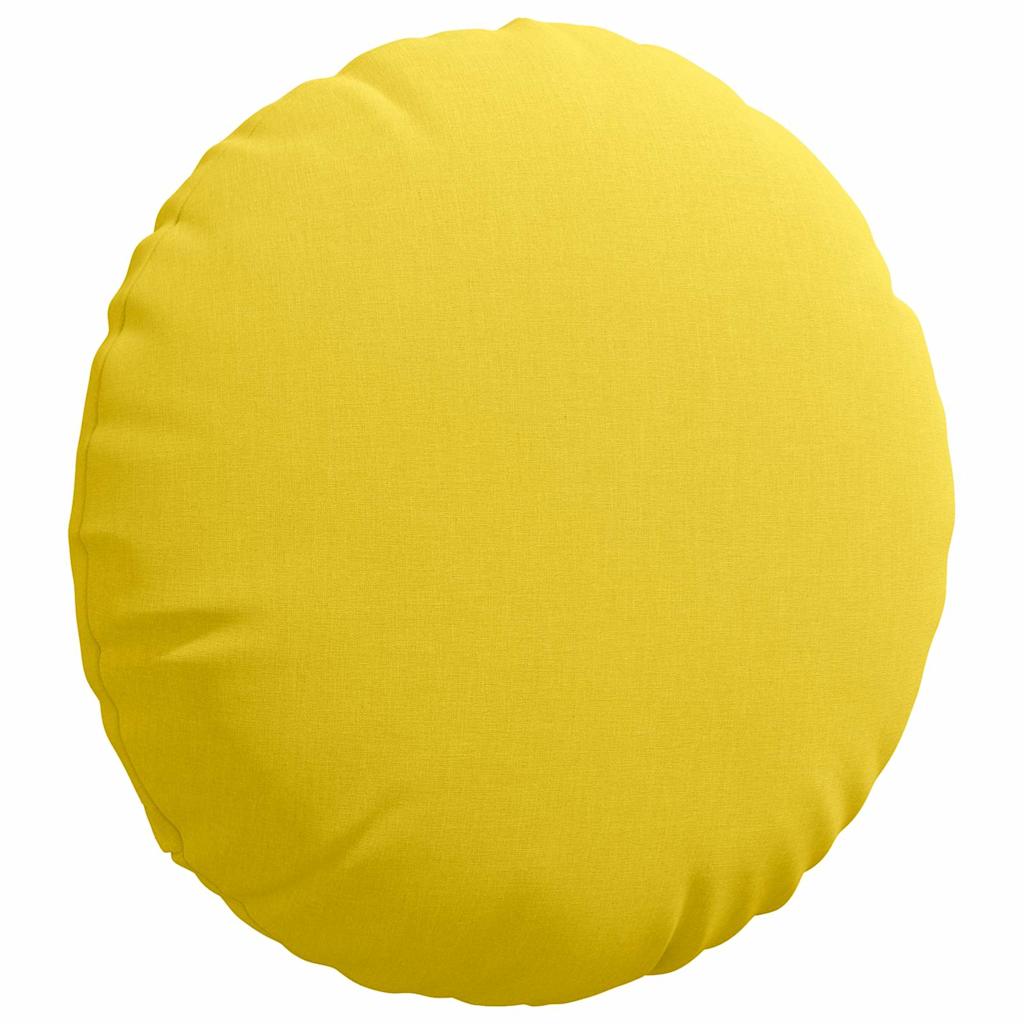 Ülőpárnák 2 pcs világos sárga ø50 x 19 cm szövet