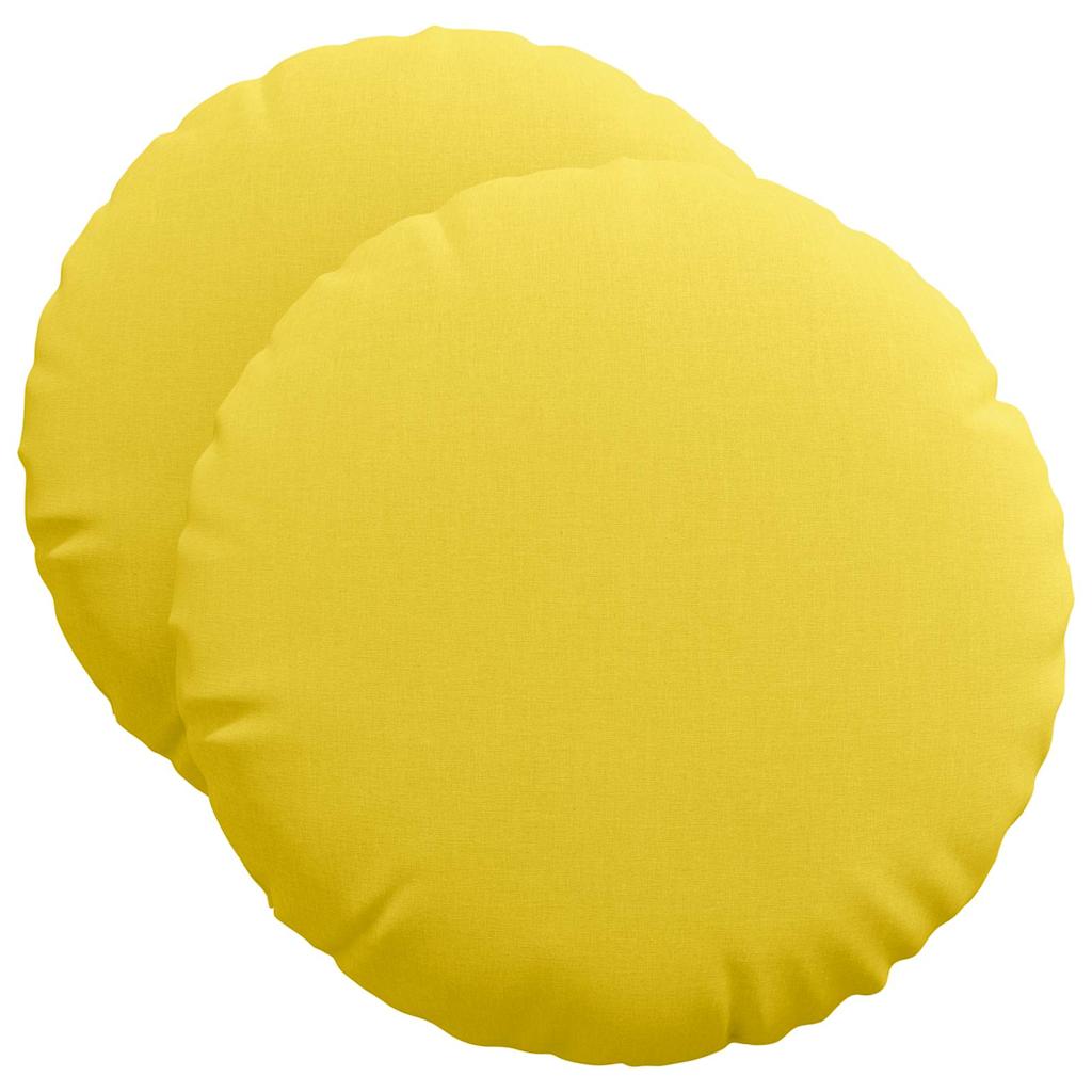 Ülőpárnák 2 pcs világos sárga ø50 x 19 cm szövet