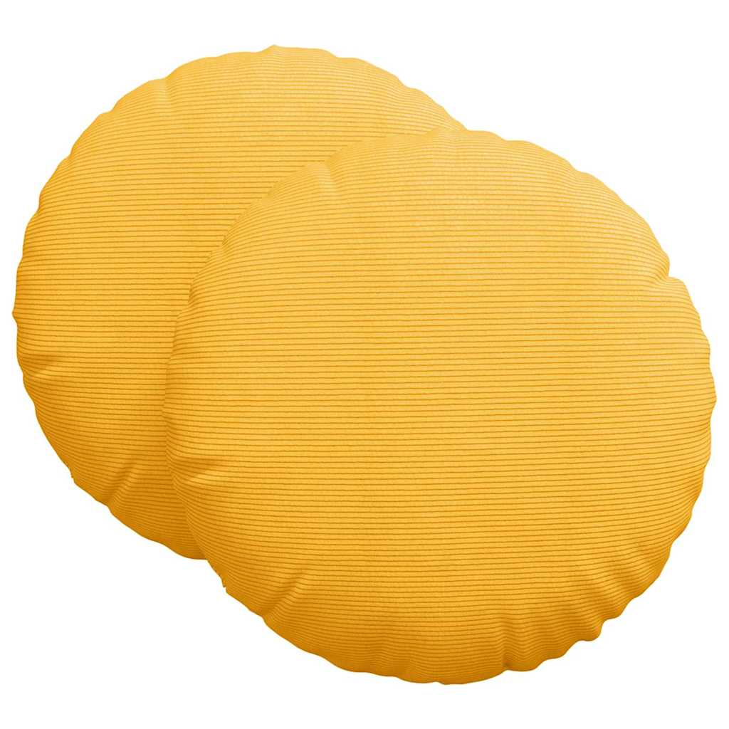 Ülőpárnák 2 pcs világos sárga ø60 x 21 cm bársonyos szövet