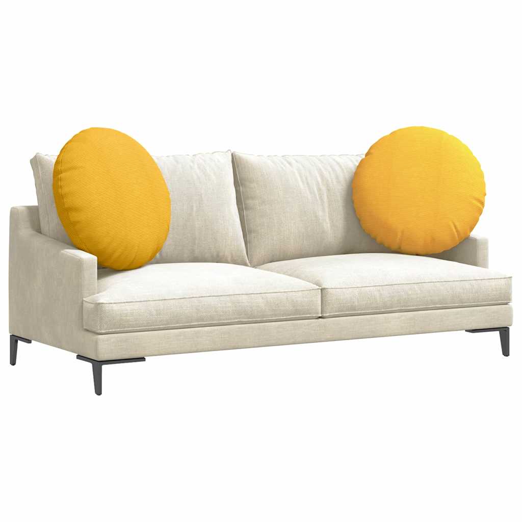 Ülőpárnák 2 pcs világos sárga ø60 x 21 cm bársonyos szövet