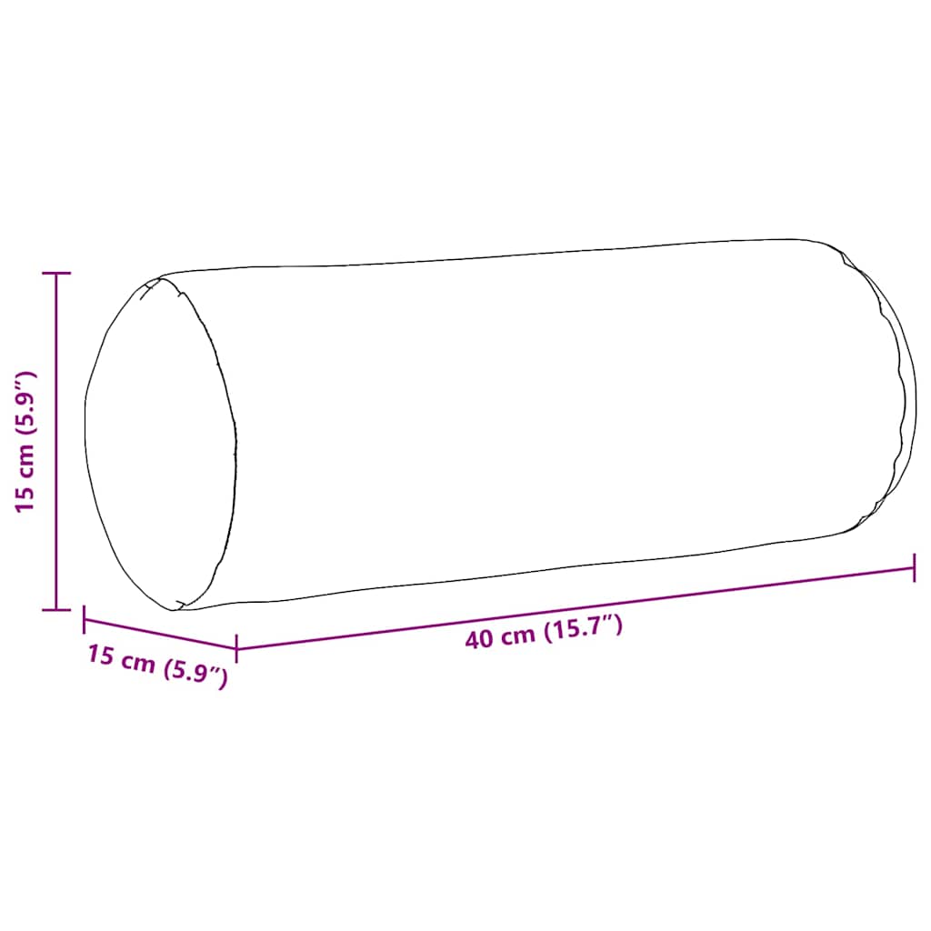 Hengerpárnák 2 pcs világosszürke ø 15 x 40 cm bársonyos szövet