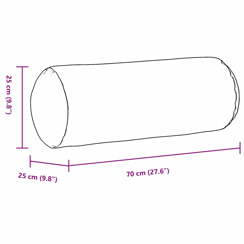 Hengerpárnák 2 pcs tópszínű ø 25 x 70 cm mikroszálas szövet
