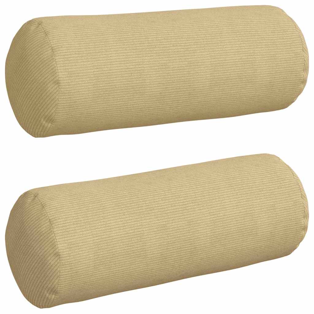 Hengerpárnák 2 pcs szürke zöld ø 25 x 70 cm bársonyos szövet
