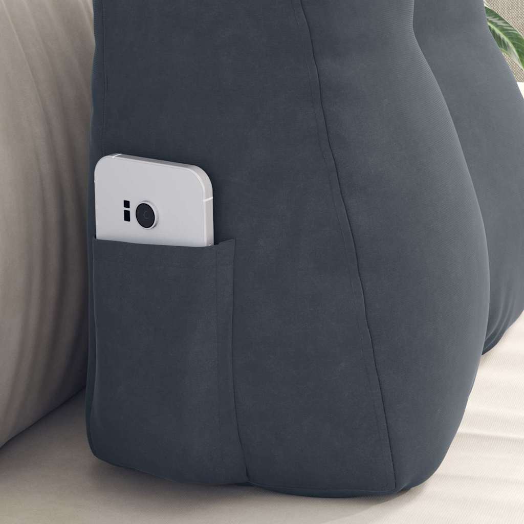 Hátpárna sötétszürke 45 x 24 x 50 cm bársony