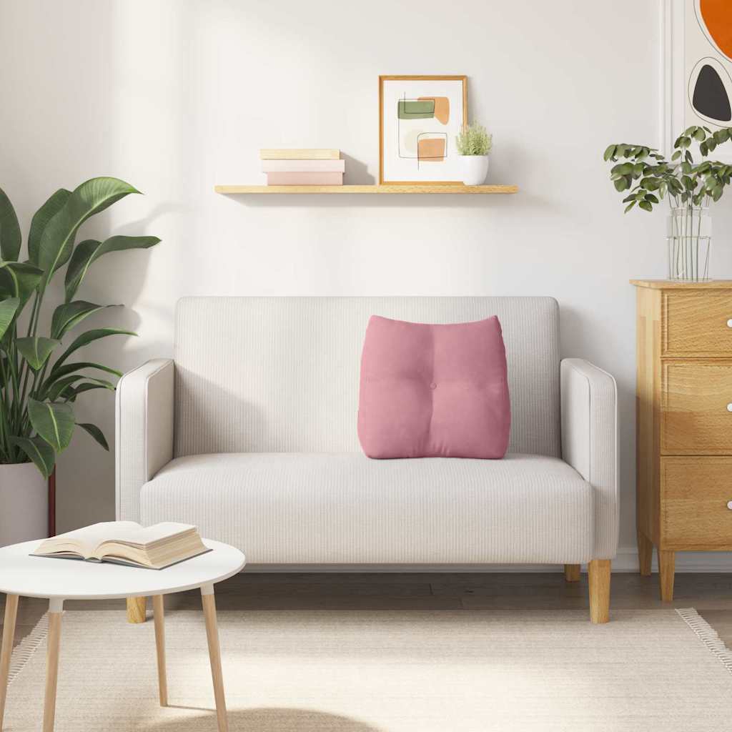 Hátpárna rózsaszín 45 x 24 x 50 cm bársony