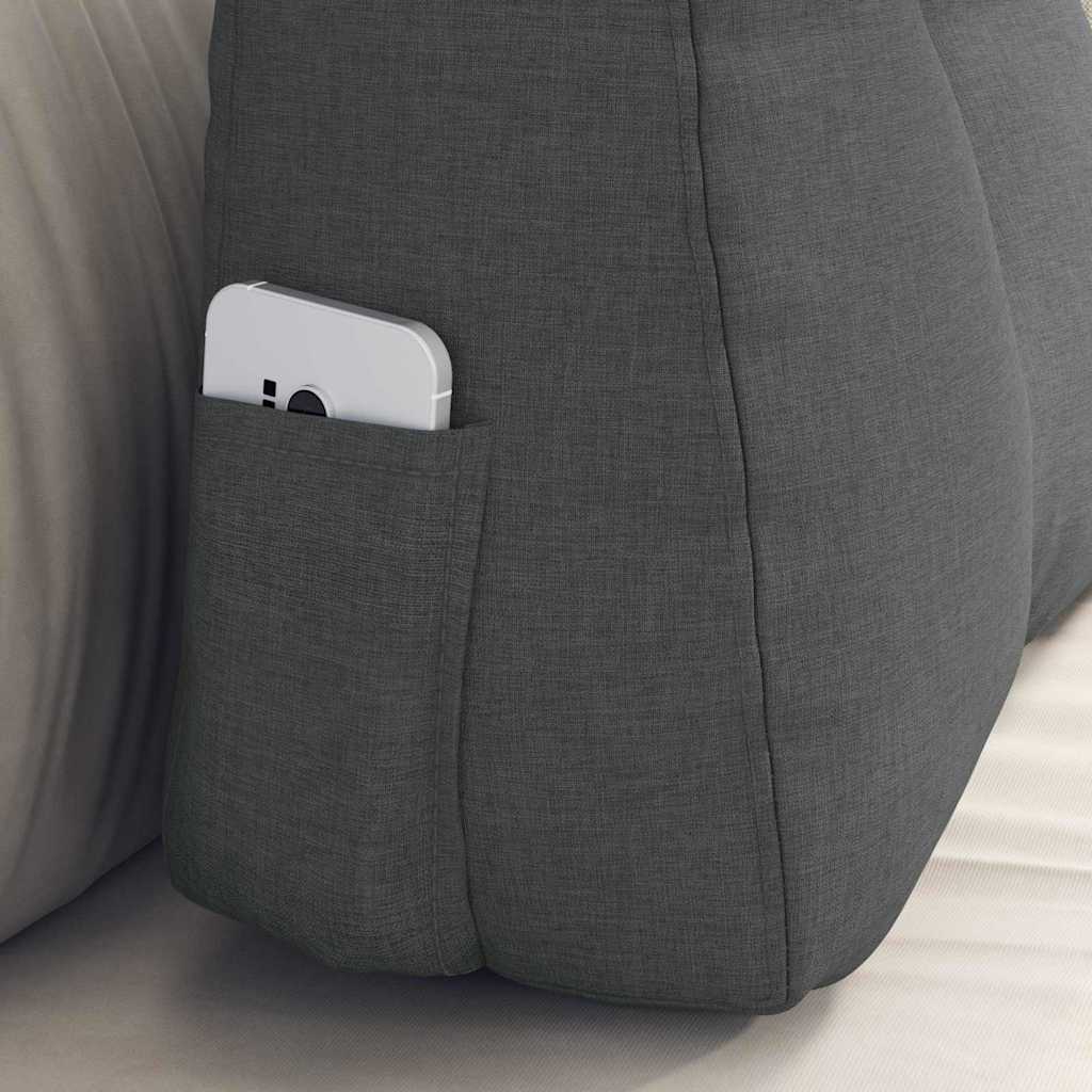 Hátpárna sötétszürke 60 x 24 x 50 cm szövet