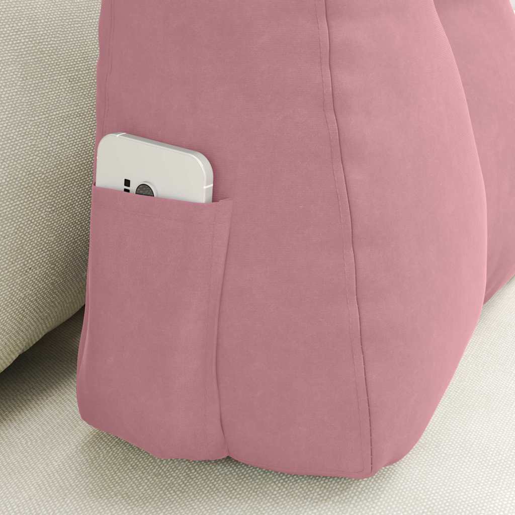 Hátpárna rózsaszín 60 x 24 x 50 cm bársony