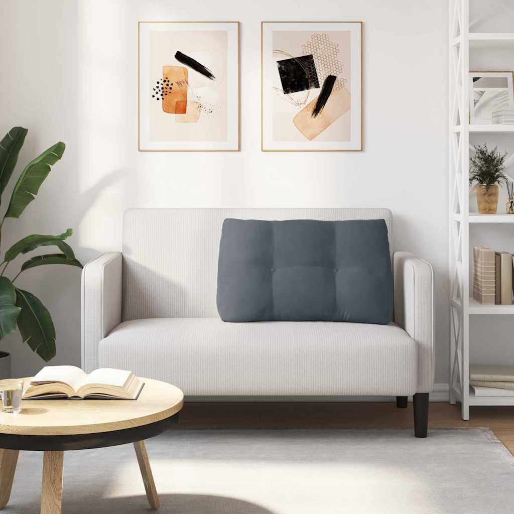 Hátpárna sötétszürke 80 x 24 x 50 cm bársony