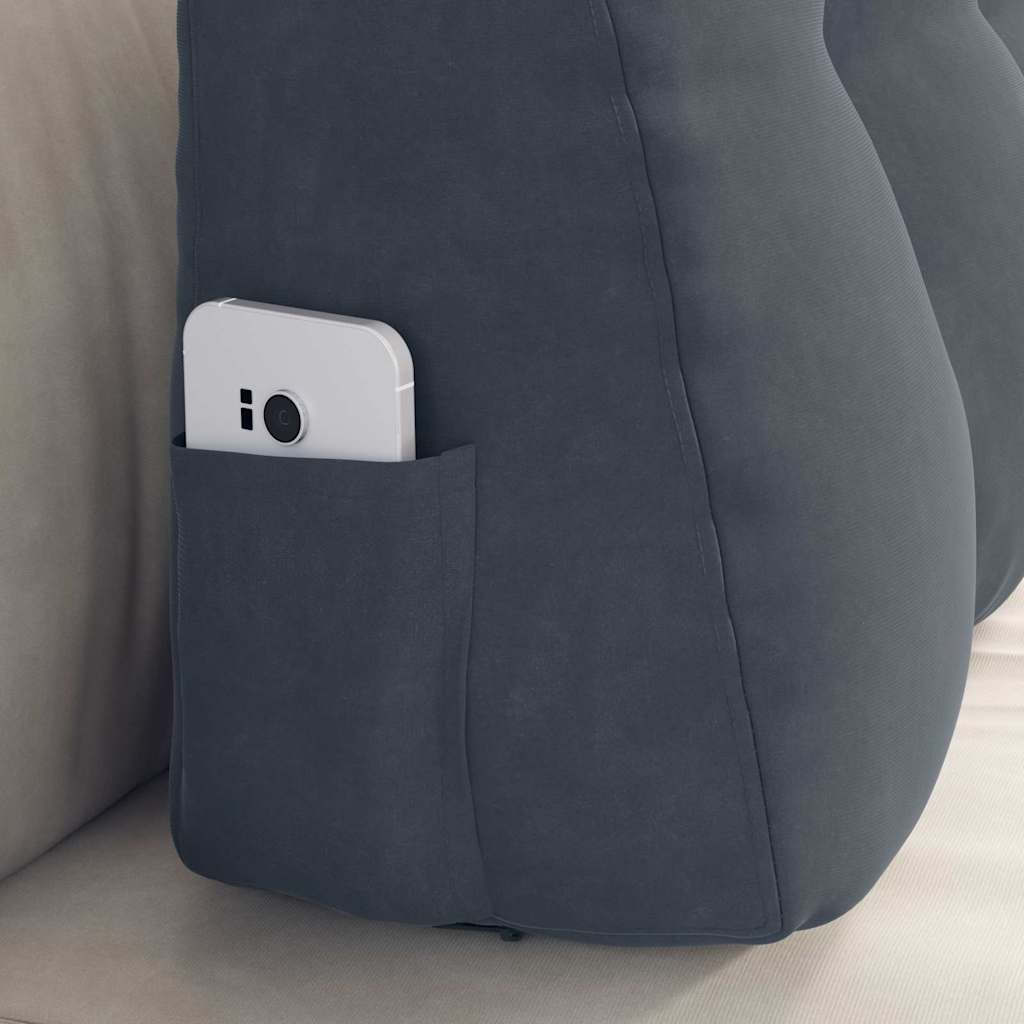 Hátpárna sötétszürke 80 x 24 x 50 cm bársony