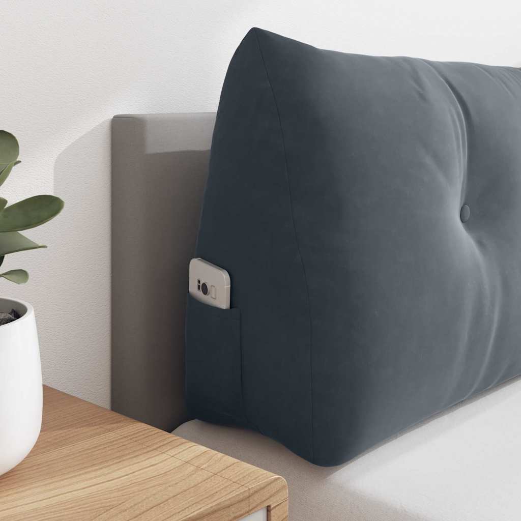 Hátpárna sötétszürke 100 x 24 x 50 cm bársony