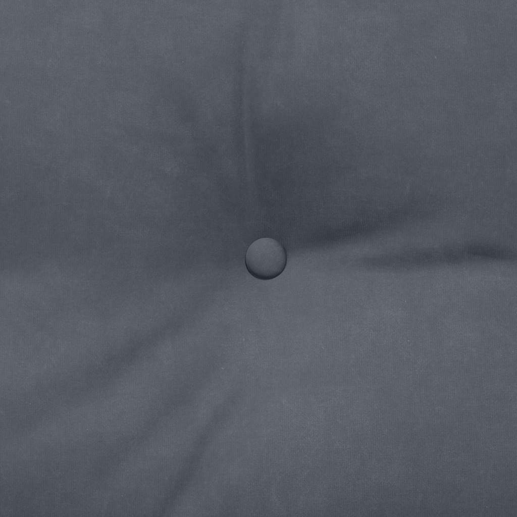 Hátpárna sötétszürke 120 x 24 x 50 cm bársony